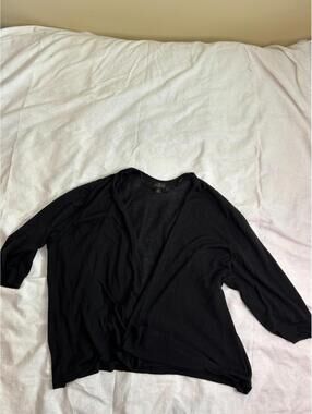 Worthington Black Open Cardigan Travel-Friendly Versatile 1X Made in Jordan